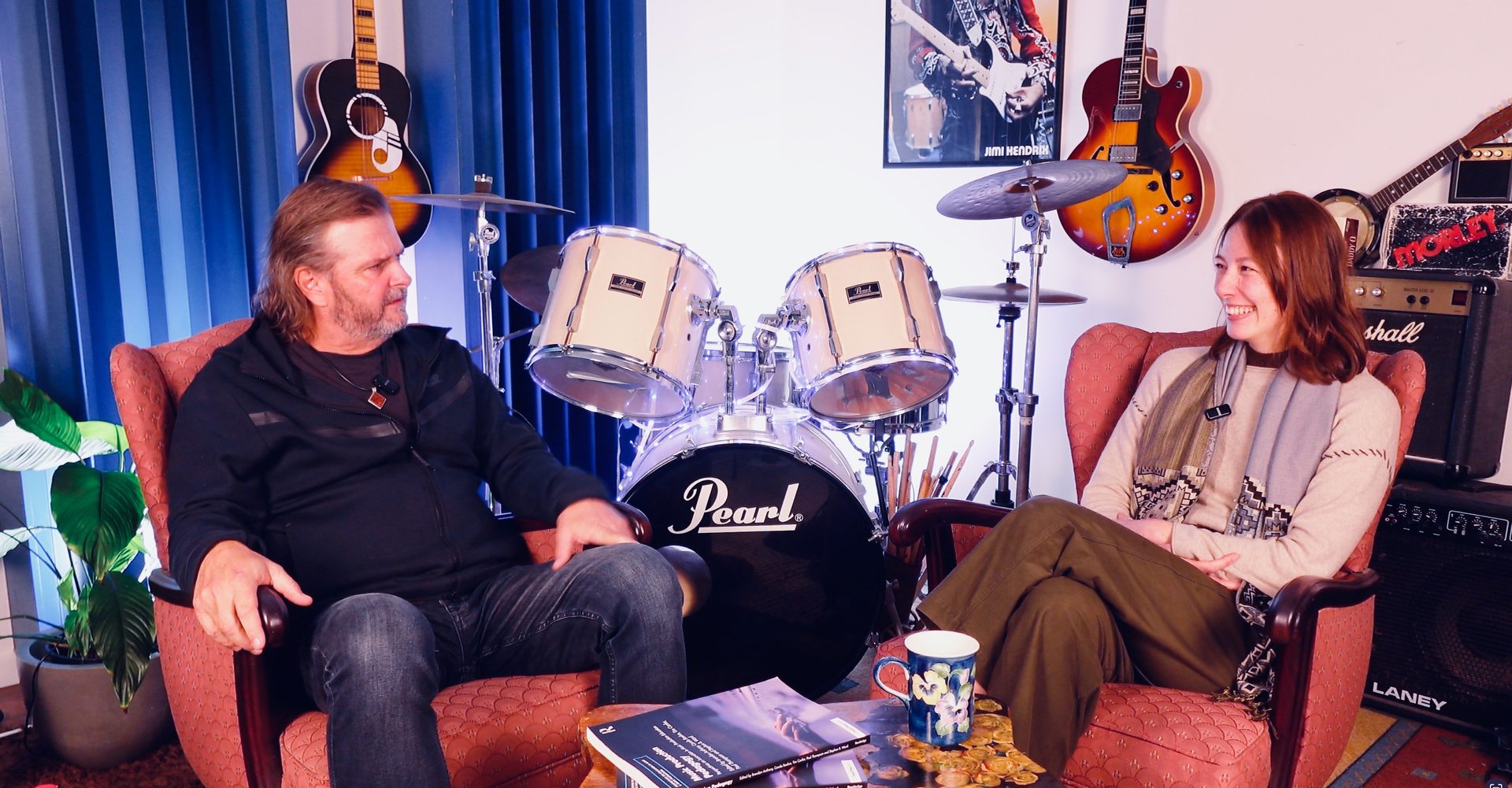Dr Brendan Anthony and Faith Kayrooz recording a podcast together